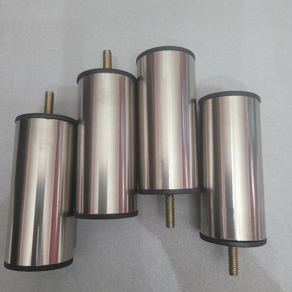 Set‎ of 4 Stainless Steel Furniture Legs 4.5 In, Cylinder Cabinets Sofa Tables